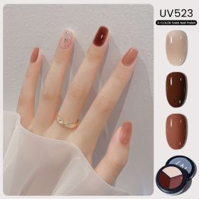 MAYCHAO Solid Color Nail Gel Polish Full Coverage Paint Gel DIY Nail Art Designs Soak Off UV LED Manicure Varnish Solid UV Gel (Color: UV523)