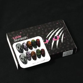 Love Scratch 10PCs 'Trick Faces' Handmade Press-on Nails (size: S)