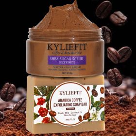 KYLIEFIT Arabica Coffee Lightening Soap, Cleansing Skin, Exfoliation, Moisturizing, Smooth, For All Skin Types (Smell: SOAP AND SCRUB)