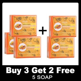 AILKE Papaya Handmade Cleaning Soap, Smooth,Soften Skin,Oil Control,Women's Daily Bathing, Moisturizing And Brightening Bar (Smell: Buy 3 Get 2 Free)