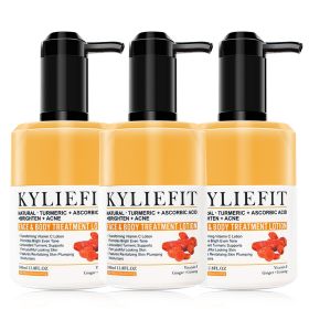 Organic Turmeric Skin Care Kit, Brighten, Remove Darkness, Lighten, Hydration, Exfoliate, Even Skin Tone, for Private Label (Color: 3 Bottle Lotion)